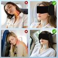 2-in-1 Adjustable Travel Neck Pillow with Sleep Mask - Black