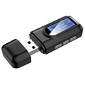 2-in-1 Bluetooth Audio Adapter with LCD Display RT11 - Black