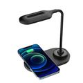 2-in-1 LED Desk Lamp with 15W Fast Wireless Charger - Black