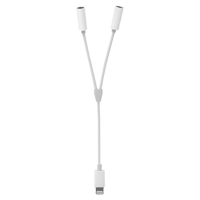 2 in 1 Lightning / 3.5mm Headphone Jack Adapter MH027 - White