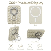 2-in-1 MagSafe Suction Cup Phone Holder with Ring - Antique White