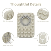 2-in-1 MagSafe Suction Cup Phone Holder with Ring - Antique White