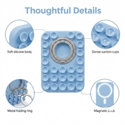 2-in-1 MagSafe Suction Cup Phone Holder with Ring - Baby Blue