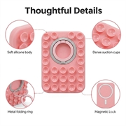 2-in-1 MagSafe Suction Cup Phone Holder with Ring - Pink