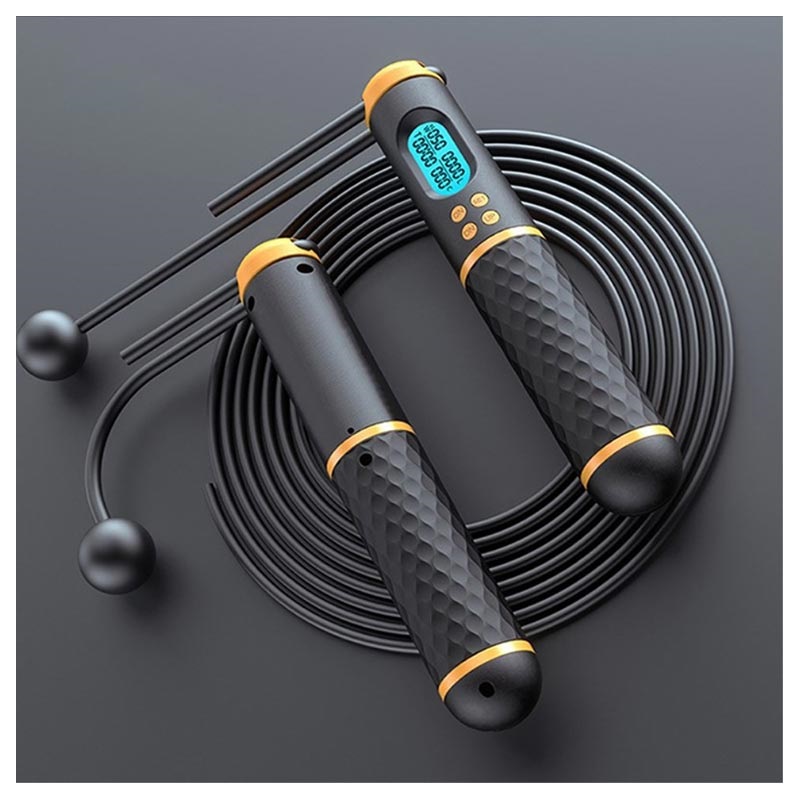 2in1 Smart Cordless Skipping Rope with Digital Counter Black