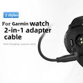 2-in-1 USB-C/USB-A Braided Angled Charging Cable for Garmin Smartwatches - 1m
