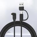 2-in-1 USB-C/USB-A Braided Angled Charging Cable for Garmin Smartwatches - 1m