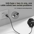 2-in-1 USB-C/USB-A Braided Straight Charging Cable for Garmin Smartwatches - 1m