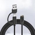 2-in-1 USB-C/USB-A Braided Straight Charging Cable for Garmin Smartwatches - 1m