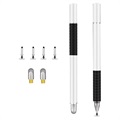 2-in-1 Universal Capacitive Touchscreen Stylus Pen - 2 Pcs. - Silver