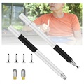 2-in-1 Universal Capacitive Touchscreen Stylus Pen - 2 Pcs. - Silver