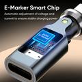 240W USB-C Male to USB-C Female Rotating Adapter with LED Display