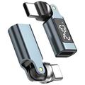 240W USB-C Male to USB-C Female Rotating Adapter with LED Display