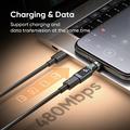 240W USB-C Male to USB-C Female Rotating Adapter with LED Display