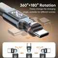 240W USB-C Male to USB-C Female Rotating Adapter with LED Display