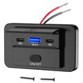 3-Port Panel Mount Charger for RV, Boat and Truck - Black
