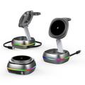 3-in-1 Magnetic Wireless Charging Station with RGB Light - 15W - Gunmetal