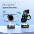 3-in-1 Magnetic Wireless Charging Station with RGB Light - 15W - Gunmetal