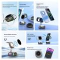 3-in-1 Magnetic Wireless Charging Station with RGB Light - 15W - Gunmetal