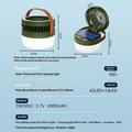 3-in-1 Solar Camping Fan Light with 3000mAh Power Bank - Army Green