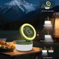 3-in-1 Solar Camping Fan Light with 3000mAh Power Bank - Army Green