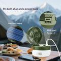 3-in-1 Solar Camping Fan Light with 3000mAh Power Bank - Army Green