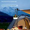 3-in-1 Solar Camping Fan Light with 3000mAh Power Bank - Army Green