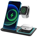 3-in-1 Portable Wireless Charging Station - Apple Watch, iPhone, AirPods - Black
