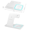 3-in-1 Portable Wireless Charging Station - Apple Watch, iPhone, AirPods - White