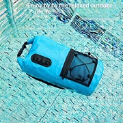 30L Waterproof Backpack with Clear Touch Pocket for Phone - Blue