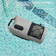 30L Waterproof Backpack with Clear Touch Pocket for Phone - Grey
