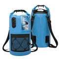 30L Waterproof Backpack with Clear Touch Pocket for Phone - Blue