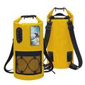 30L Waterproof Backpack with Clear Touch Pocket for Phone - Yellow