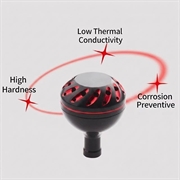 38mm Aluminum Alloy Fishing Reel Power Knob for DAIWA, SHIMANO - Black / Red