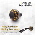38mm Aluminum Alloy Fishing Reel Power Knob for DAIWA, SHIMANO - Black / Gold