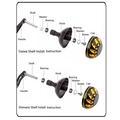 38mm Aluminum Alloy Fishing Reel Power Knob for DAIWA, SHIMANO - Black / Gold