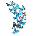 3D Decorative DIY Butterflies Wall Sticker Set - Blue
