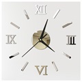 3D Decorative DIY Mirror Wall Clock - Silver