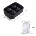 Silicone 3D Skull Shape Ice Cube Mold - Black