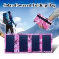 4-Fold Portable Solar Panel Charger 20W for Camping - Pink Camouflage