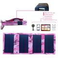 4-Fold Portable Solar Panel Charger 20W for Camping - Pink Camouflage