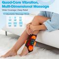 4-Motor Heated Vibration Foot Massager - 6 Massage Modes, 5 Heat Levels - 4000mAh - Black