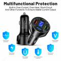 4-Port USB Car Charger with Digital Voltage Display - Black