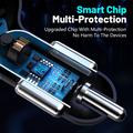 4-Port USB Car Charger with Digital Voltage Display - Black