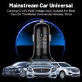 4-Port USB Car Charger with Digital Voltage Display - Black