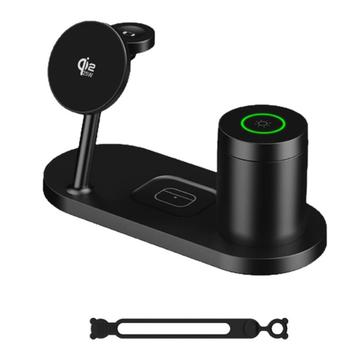 4-in-1 25W Qi2.2 Magnetic Wireless Charging Station with Night Light - Black