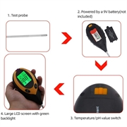 4-in-1 pH and Moisture Meter with LCD Display