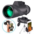 10x HD Lens Portable Monocular with Tripod Stand - Black