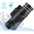 10x HD Lens Portable Monocular with Tripod Stand - Black