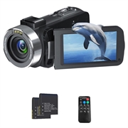 4K Ultra HD Digital Camcorder with Remote Control - 80MP, 18X Digital Zoom - Black